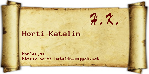 Horti Katalin névjegykártya